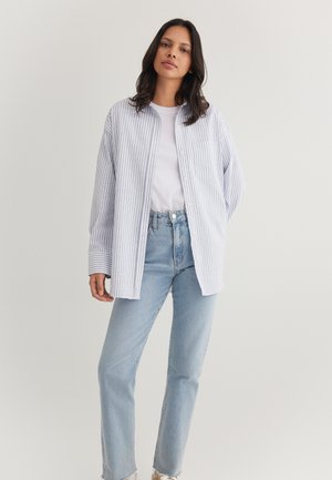 Button-down blouse - blue stripe