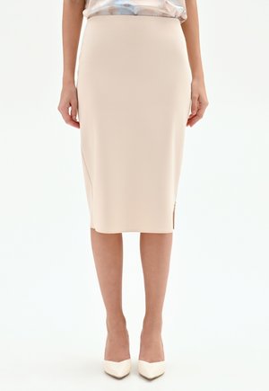 CON SPACCO LATERALE - Gonna a tubino - beige light