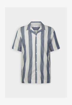 Lühikeste varrukatega helesinine ja valgete triipudega linane särk. Varustatud laagri krae ja eespool nuppe sulgemiseks.