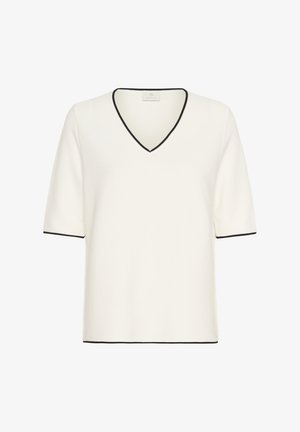 Kaffe LINKA CONTRAST - Camiseta estampada - chalk w black contrast