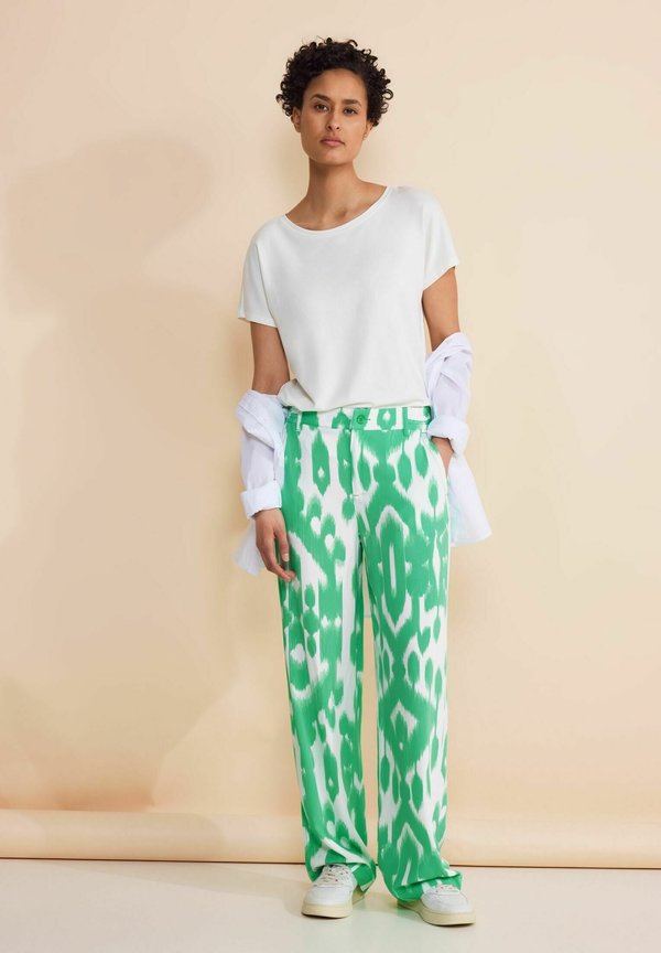 WIDE LEG HOSE - Stoffhose - grün