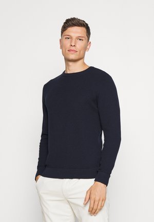 CFKARLO STRUCTURED CREW NECK - Strickpullover - navy blazer