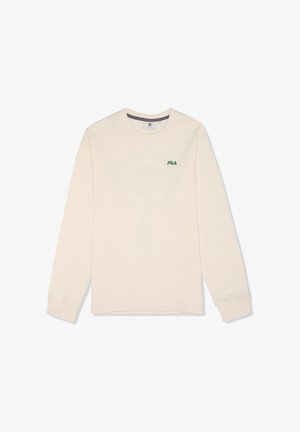 Langærmet skjorte i cremefarvet bomuld. Har et lille grønt "FILA"-logo på brystet og en crew neck-design med ribbede manchetter.