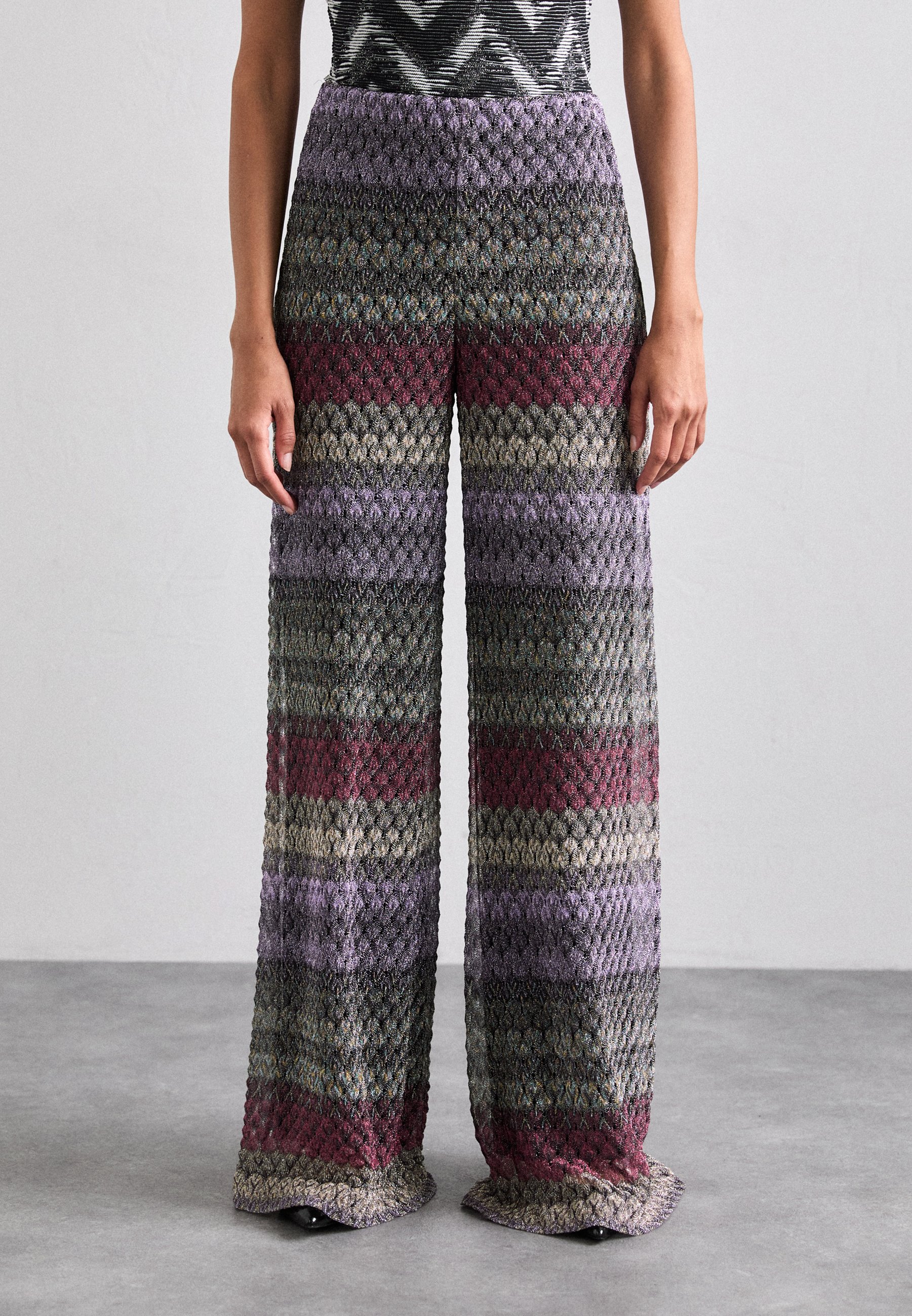 Missoni Trousers - multicolored/red/lilac/red - Zalando.co.uk