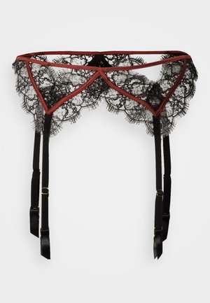 INSET GARTER BELT - Prisegamų kojinių diržai - brown/black