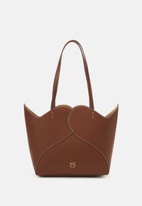HEART TOTE - Käekott - dark brown/antique gold-coloured