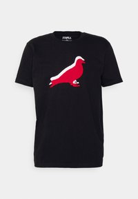 DOUBLE LOGO PIGEON TEE UNISEX - T-shirt estampada - black