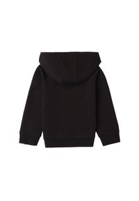 Felpa nera con cappuccio e texture morbida. Caratterizzata da una tasca a marsupio e polsini e orlo a costine. Design semplice e senza fronzoli.