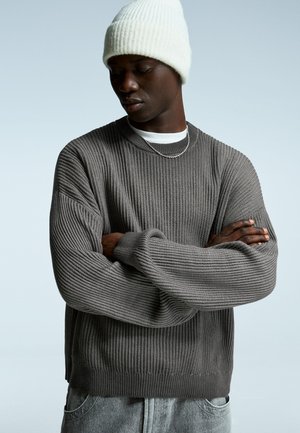 Bershka BOXY FIT - Strickpullover - black