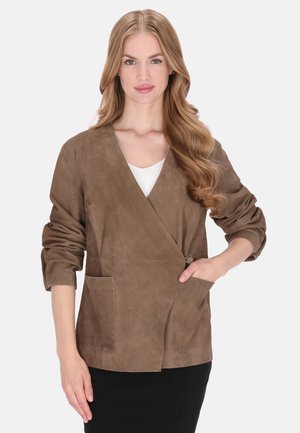 Leren jas - taupe