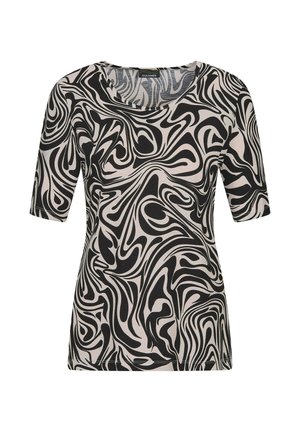 GOLDNER, PETITE - T-Shirt print - black cream/white patterned