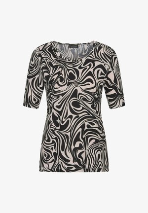 GOLDNER, PETITE - T-Shirt print - black cream/white patterned