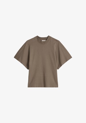 Marc O'Polo, T-SHIRTS SHORTSLEEVE MOCKNECK - T-shirt basic - stone taupe