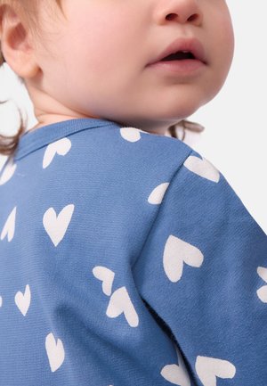 Petit Bateau, BABIES' HEART-PRINT FLEECE PYJAMAS UNISEX - Pyjama - riviera marshmallow