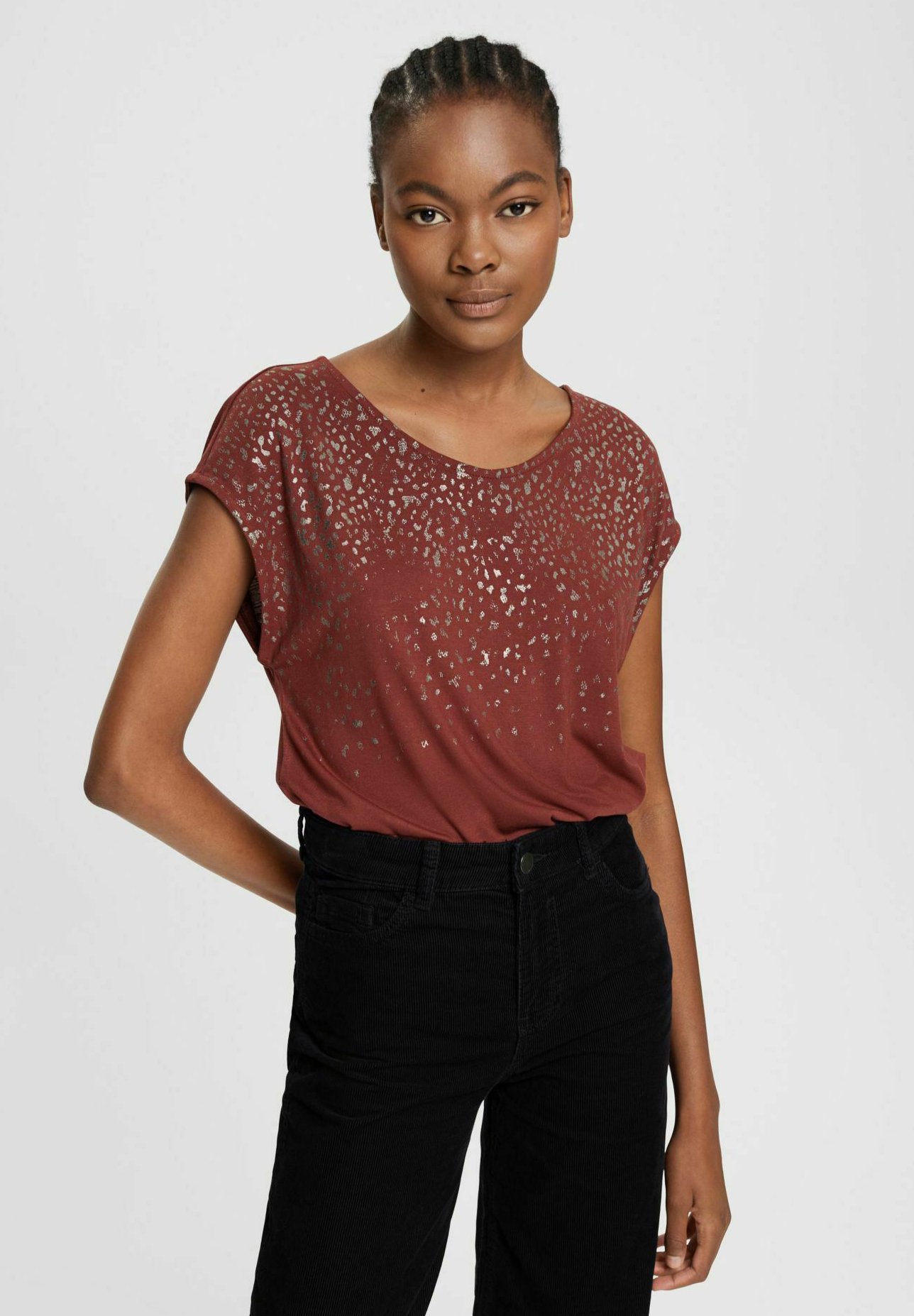 ESPRIT Damen T-Shirt – Klassisches Basic, Einfarbig, Aus Weicher Baumwolle