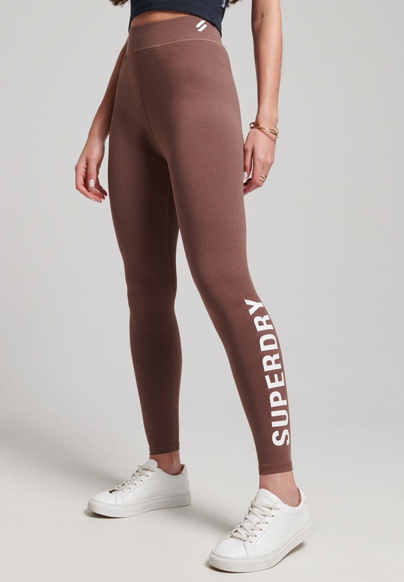 Superdry CORE HIGH WAIST Leggings french roast/marrone Zalando.it