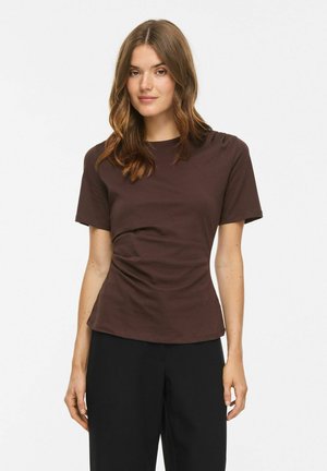 VILA, SHORT-SLEEVED T-SHIRT VITALULAH ROUND NECK - T-shirts print - coffee bean