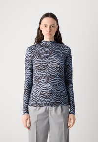 Scotch & Soda ALL OVER PRINTED MOCK NECK LONG SLEEVE - Maglietta a manica lunga - blue
