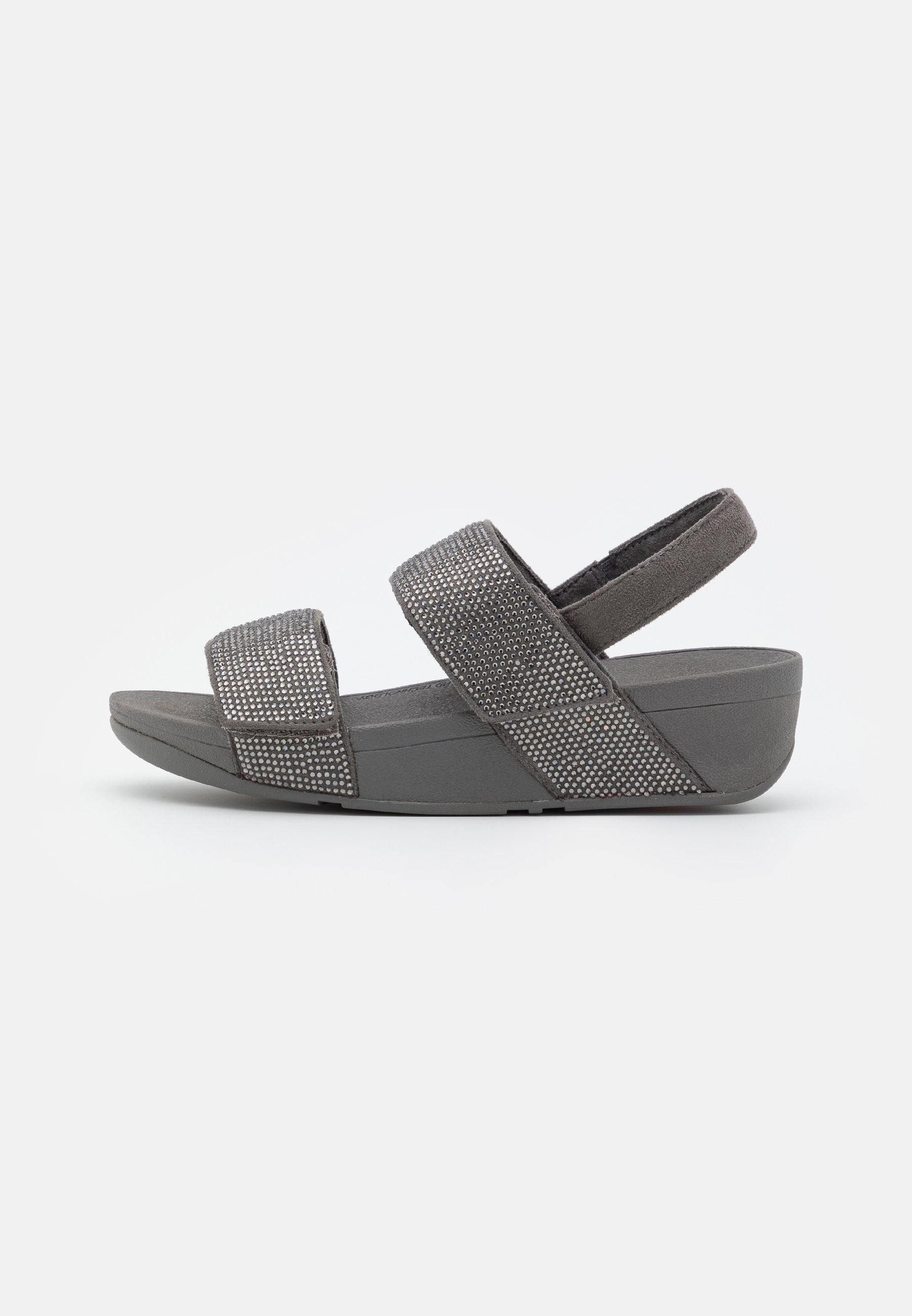 FitFlop MINA CRYSTAL BACK STRAP - Sandalen met plateauzool - pewter/grijs -  Zalando.be