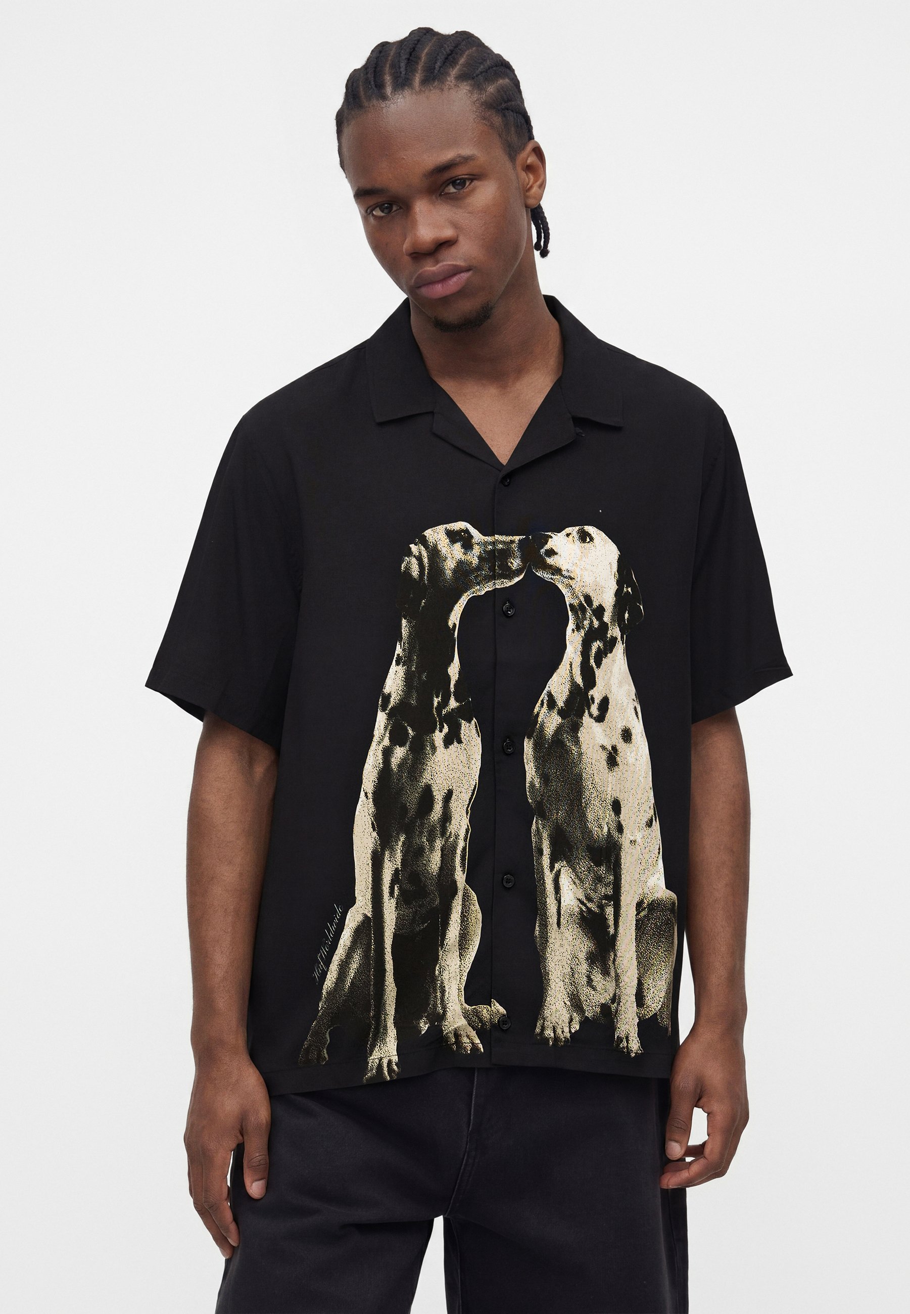HUF DOGGED RESORT UNISEX - Button-down blouse - black - Zalando.ie