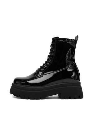 Kotníkové boty na platformě - black
