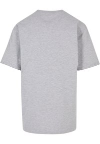 Gray short-sleeve t-shirt, round neckline, made from soft cotton, features a classic straight cut with no patterns or graphics.