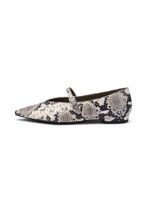 SNAKE PRINT POINTED TOE FLATS - Bailarinas con hebilla - grey