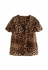 REGULAR FIT - PETER PAN COLLAR SHEER SHORT SLEEVE - Nööpidega pluus - leopard print
