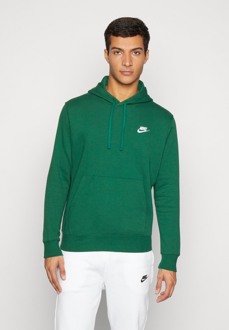 Nike Sportswear SPORTSWEAR CLUB FLEECE - Sweatshirt com capuz - gorge green/gorge green/white