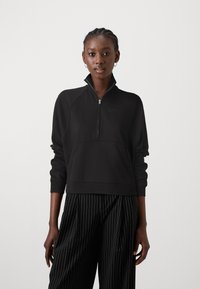 GAP LOGO QUARTER ZIP - Felpa - true black