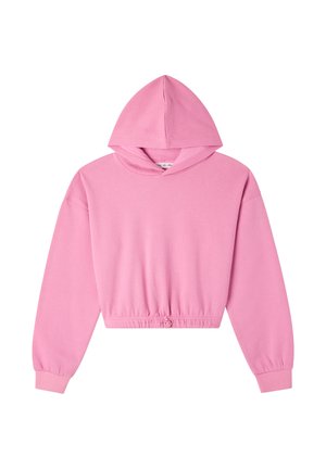 CROP CON COULISSE - Felpa con cappuccio - ciclamino