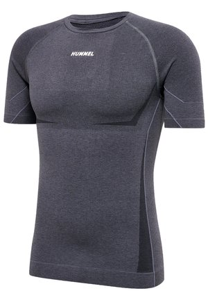 MIKE - Camiseta estampada - black asphalt melange