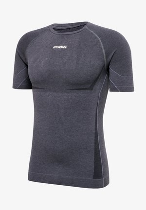 MIKE - Printtipaita - black asphalt melange
