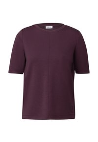 Korte mouwen, ronde hals top in diep paars, gemaakt van een zachte katoenmix. Kenmerkt zich door een strakke design en subtiele naden.