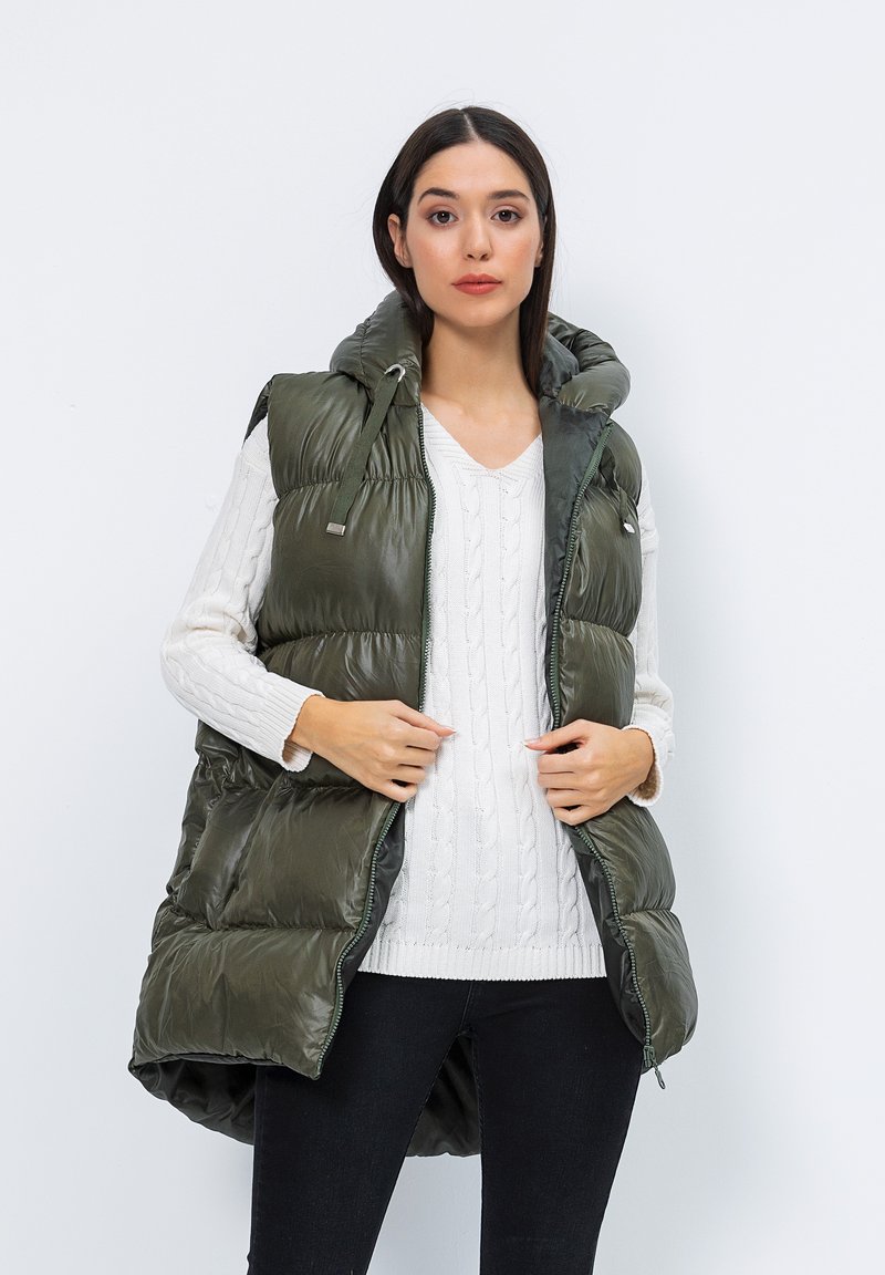 Damen Leichte Jacken | Edoardo Caravella Weste green/khaki - GD83501 Damen Leichte Jacken | Edoardo Caravella Weste green/khaki - GD83501
