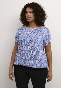 Kaffe Curve - AMI STANLEY PRINTED - Blouse - blue white graphic Miniatuurafbeelding 1