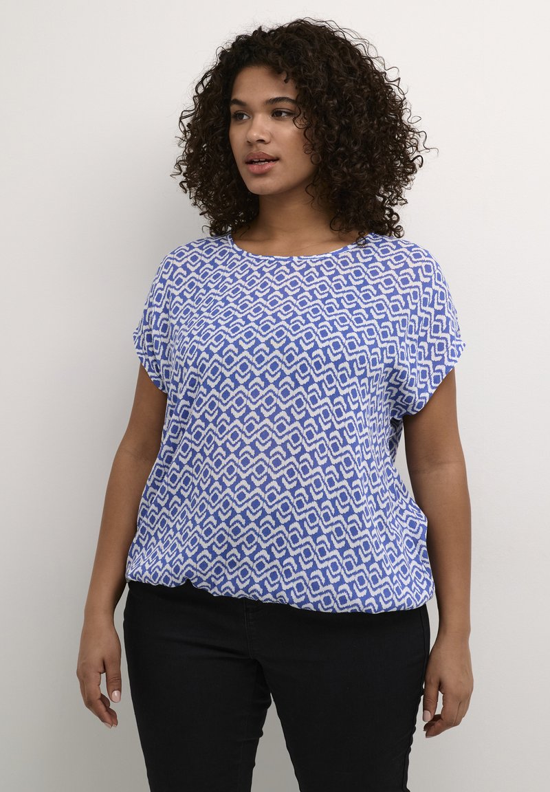 Kaffe Curve AMI STANLEY - Pluus - blue white graphic