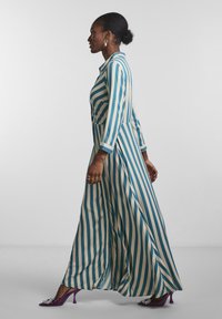 YAS YASSAVANNA LONG SHIRT DRESS - Skjortklänning - deep lake/cement stripes