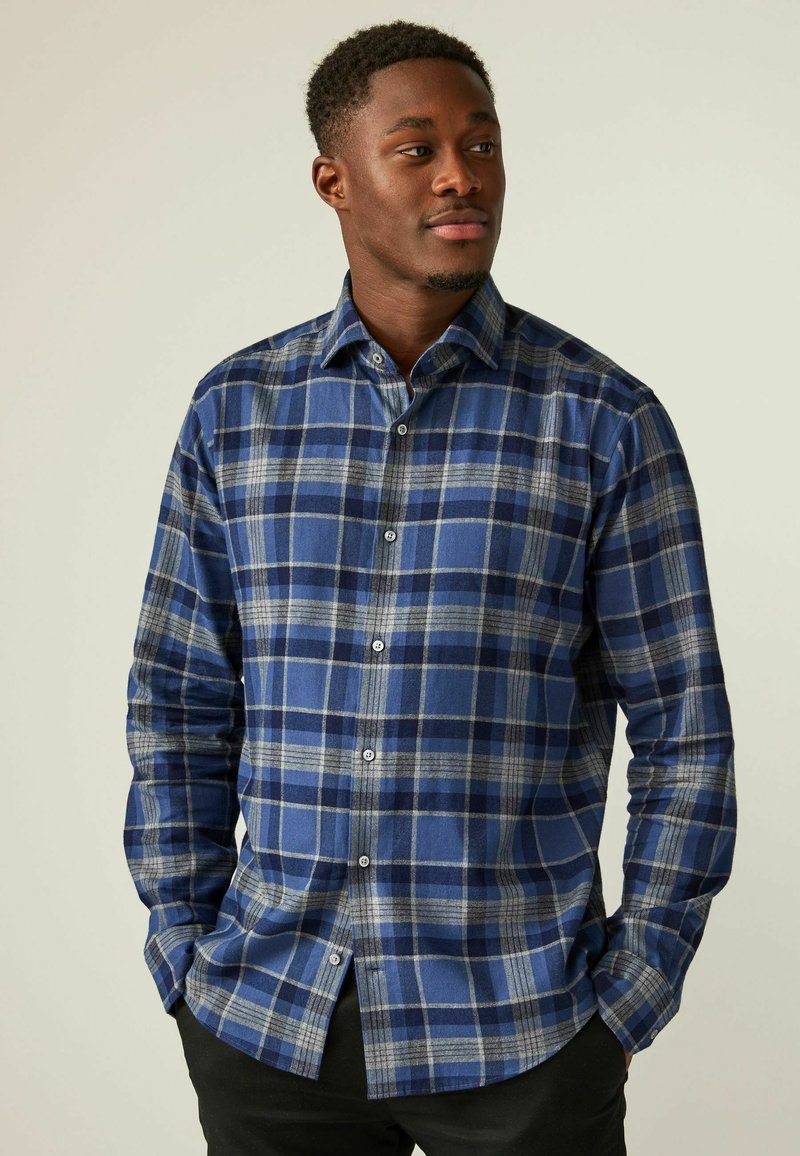 Next REGULAR FIT - Camicia - navy blue grey tartan