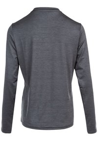 Langarmshirt in Dunkelgrau, aus einem weichen, strukturierten Stoff gefertigt. Verfügt über einen Rundhalsausschnitt und flache Nähte, mit einem leicht lockeren Schnitt.