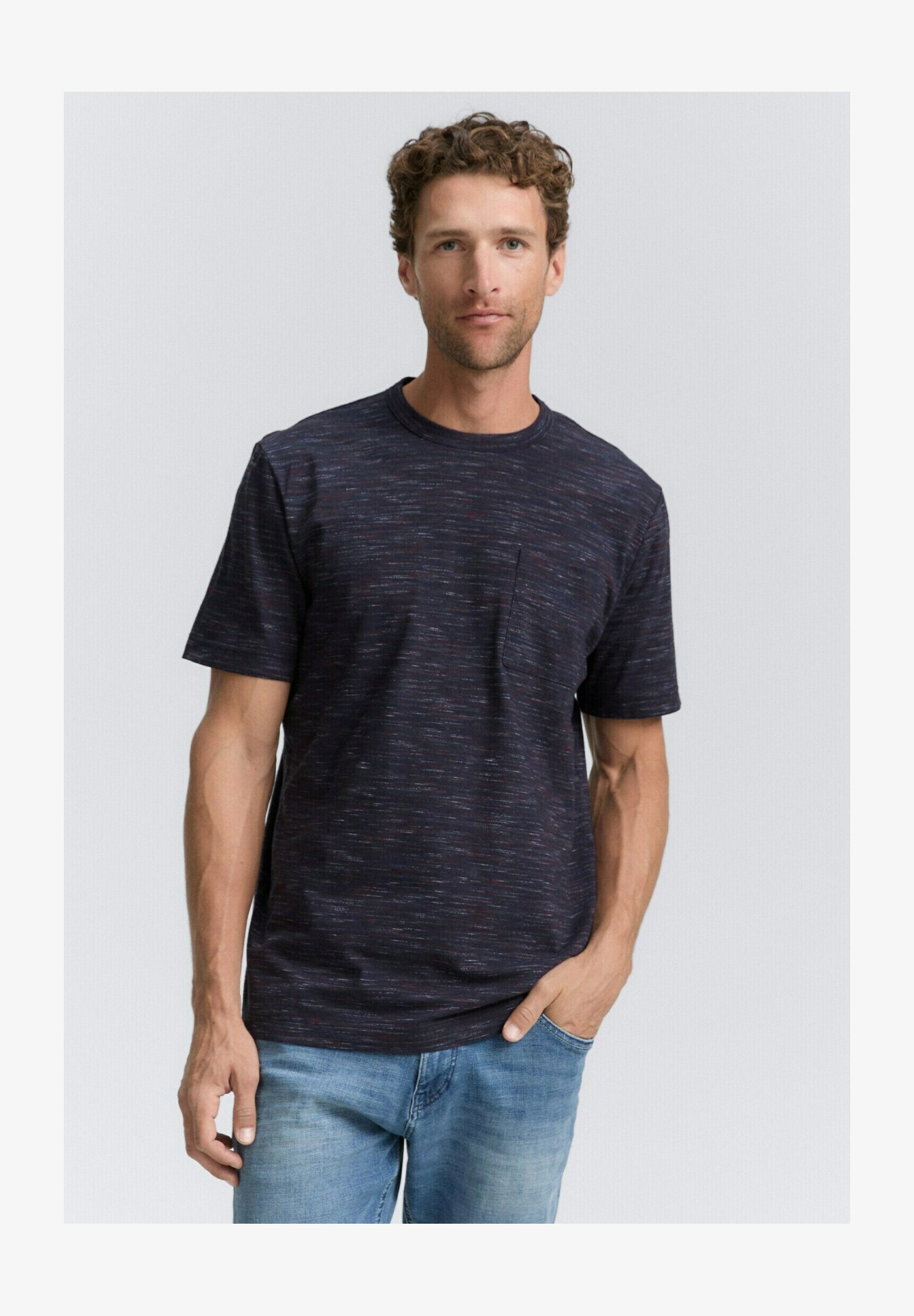 TOM TAILOR T-Shirt Uomo 1037982 - Cotone Jersey Con Logo Stampato Look Usato, Vestibilità Regolare, Collezione Sostenibile BE PART