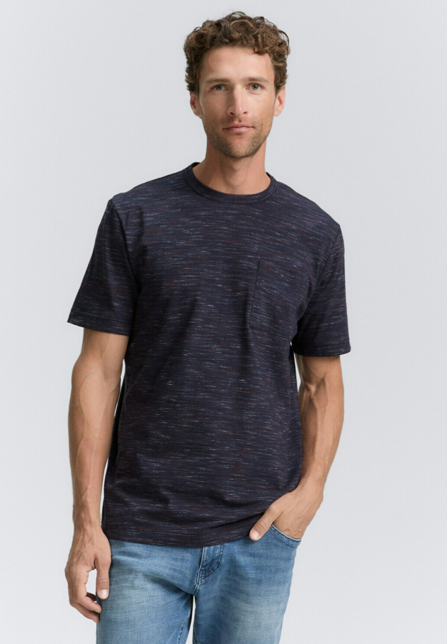 TOM TAILOR T-Shirt Uomo 1037982 - Cotone Jersey Con Logo Stampato Look Usato, Vestibilità Regolare, Collezione Sostenibile BE PART