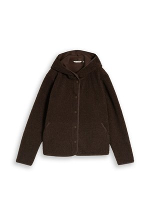 TOM TAILOR, TEDDY SWEATJACKE MIT KAPUZE - Giacca in pile - java dark brown