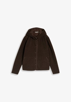 TOM TAILOR, TEDDY SWEATJACKE MIT KAPUZE - Giacca in pile - java dark brown