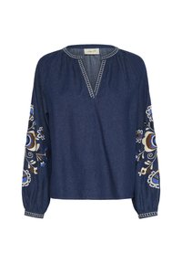 Cream Blouse - dundee dark denim