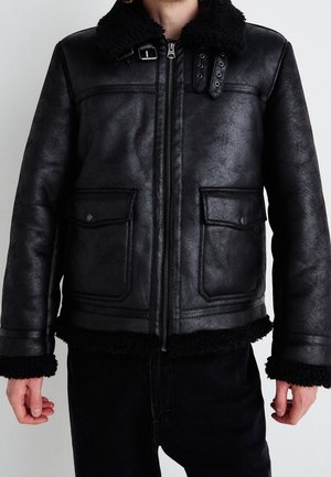 Imitatieleren jas - black
