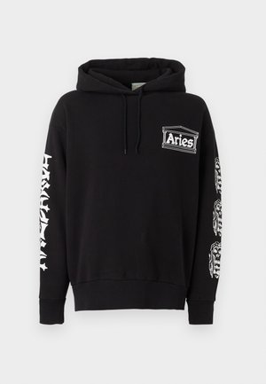 Aries, MEOWHARISHI EMBROIDERED HOODIE - Kapuzenpullover - black