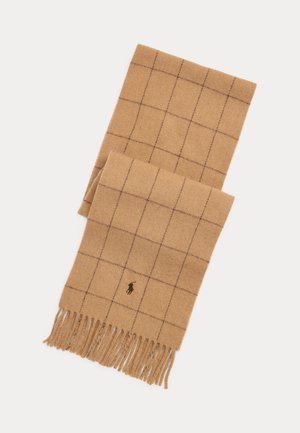 WINDOWPANE PLAID WOOL BLEND SCARF UNISEX - Šál - camel/teak