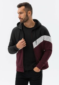 Ombre THREE-COLOR  WITH A HOOD B1419 - Sudadera con cremallera - black