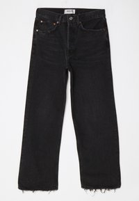 CROP - Tiesaus kirpimo džinsai - washed black